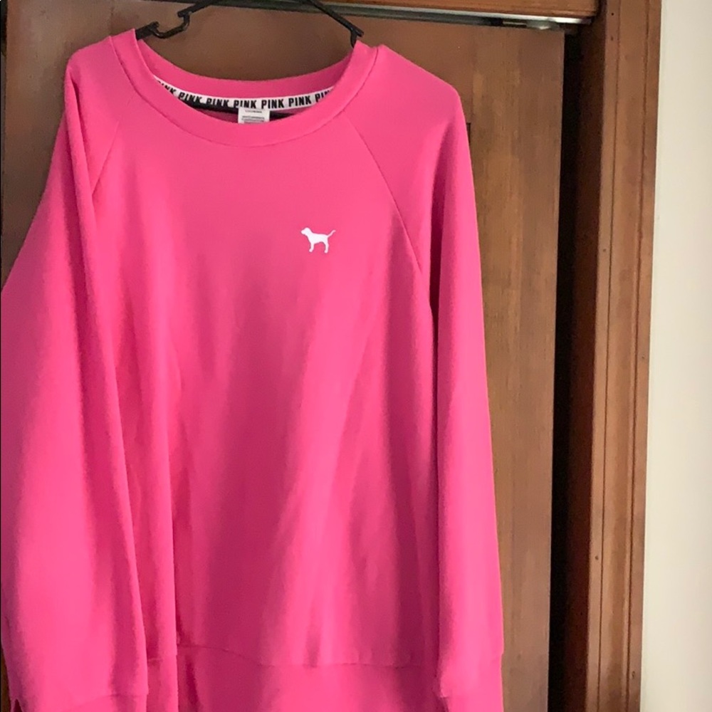 PINK oversized crew neck sweatshirt